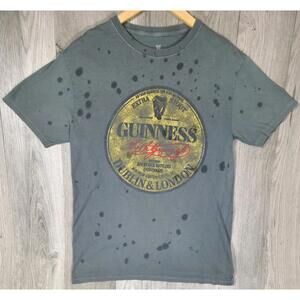 Guinness Extra Stout Gray Short Sleeve Graphic T-Shirt Mens Medium Pre Owned